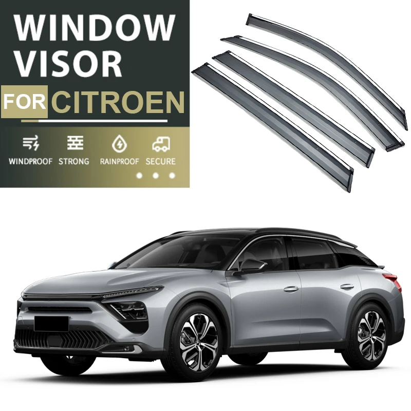 

4pcs PC Car Window Visor For CITROEN C5X C5 AIRCROSS C4 PICASSO DS7 2013-2025 Waterproof Protect Rain Shelter Auto Accessories