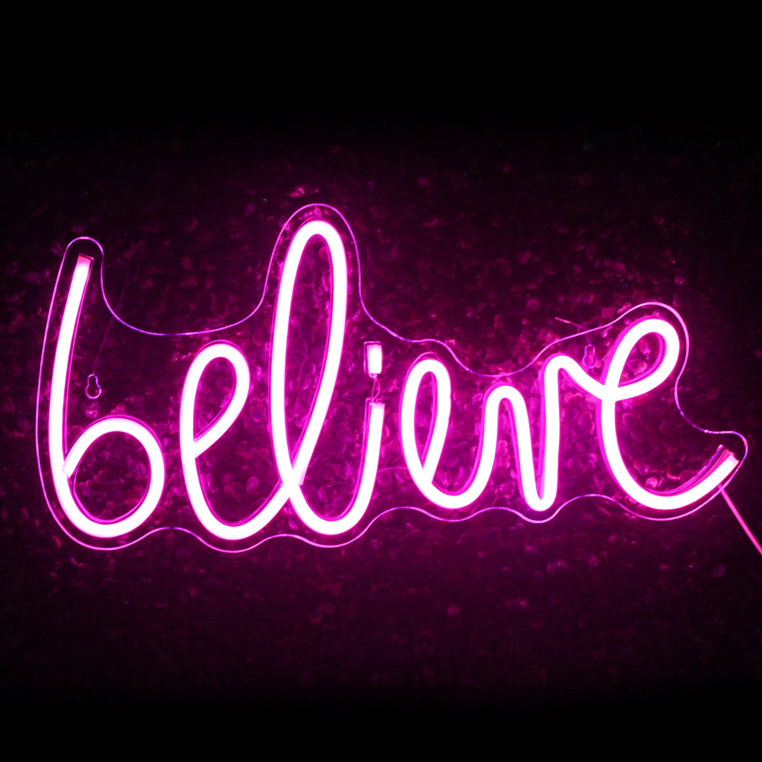 Imagem -04 - Neon Sign Led Letter Wall Decor Believe in Yourself Cor Faça Você Mesmo Decoração do Quarto Gamer Quarto Birthday Party Gift Chic Lâmpada