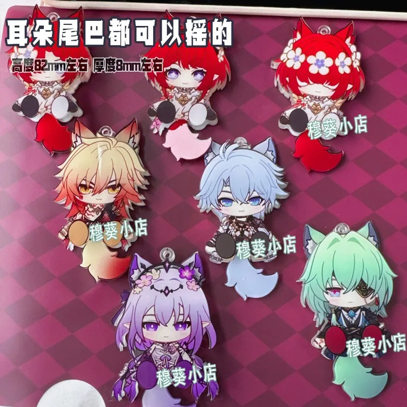 Honkai:Star Rail Original Big Head Tail and Ears Can Move Acrylic Figure Stand Model Plate Desk Decor Stand Sign For Fans Gifts