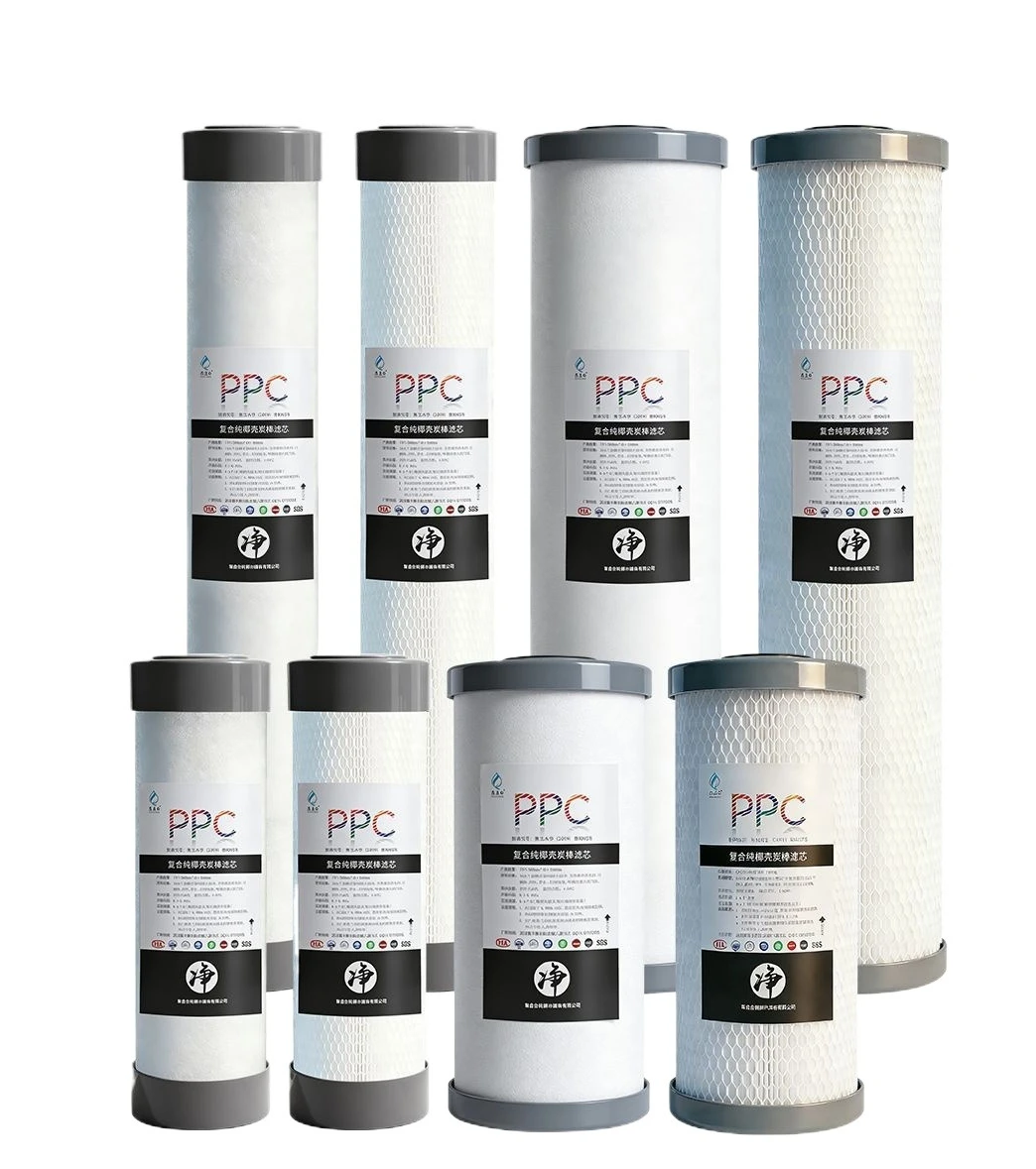 PPC Composite Carbon Water Filter Cartridge 10/20 Inch Coconut Shell Activated Carbon PP Sediment Whole House Big Blue