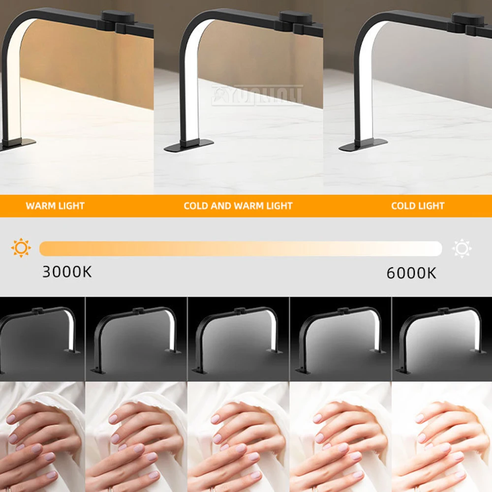 

Foldable Desktop Makeup Light Half Moon Eyelash Beauty