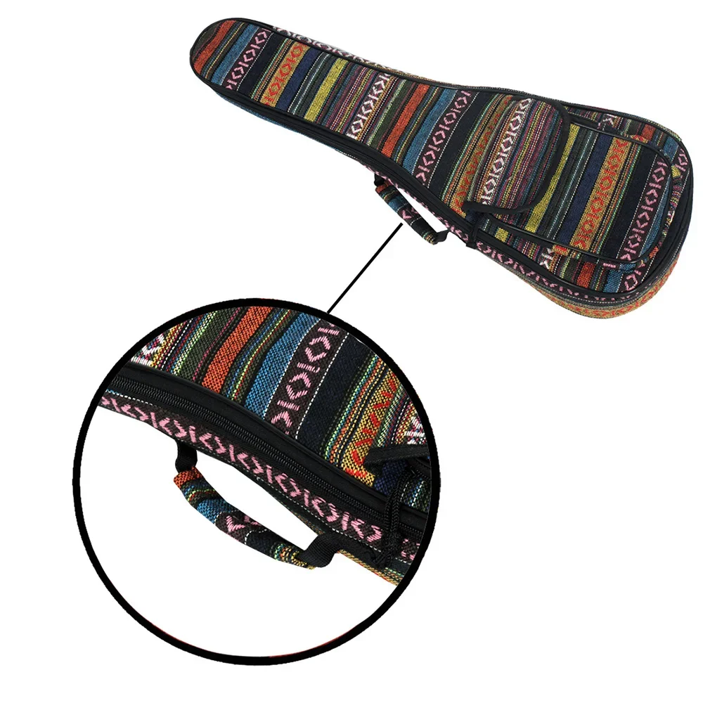 23-Zoll-Ethno-Ukulele-Tasche, tragbar, weiche Tasche, Konzert, Oxford-Stoff, Rucksack, Handtasche, verstellbarer Riemen – Detail 9