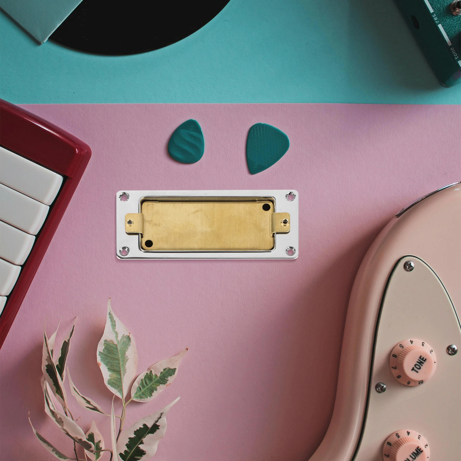 

2 pcs Mini PCS Guitar Humbucker Frame Cover Base Plate Electric DIY Replacement Parts Pickup Neck Pickup Frame Bridges