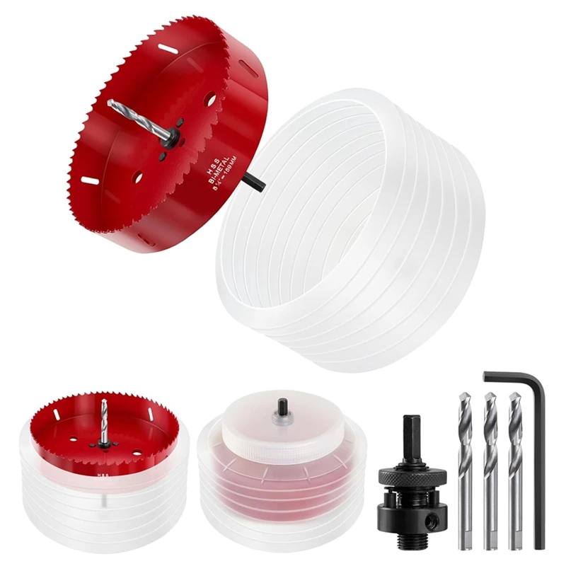 6.25 In Hole Saw For Recessed Lights,6-1/4Hole Saw With Dust Bowl Kit For Can Lights,6 Inch Hole Cutter For Ceiling Wood