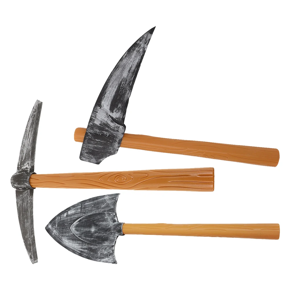 

3pcs Stage Performance Props Pickaxe Shovel Sickles Sponge Set Lightweight Creative Photography Decoration Festival