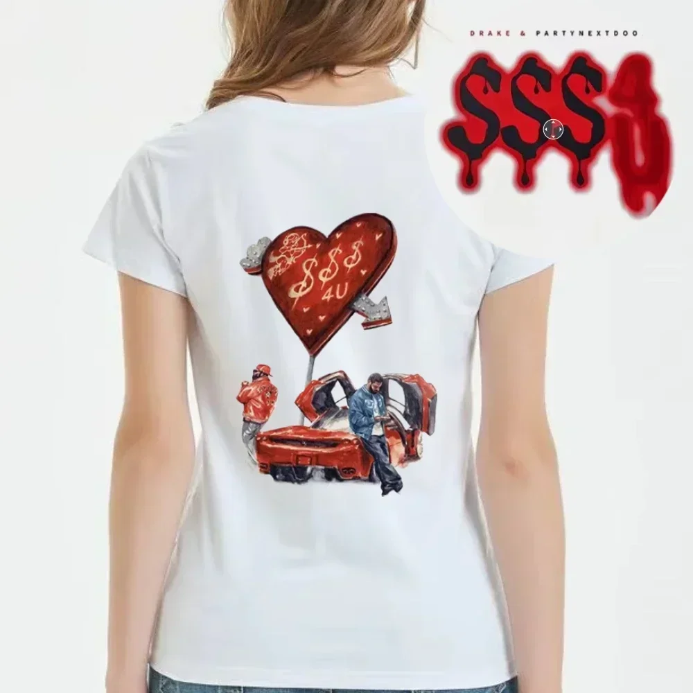 2025 T-shirt estiva in cotone Alcuni canzoni sexy 4 U Drake X Partynextdoor Album Stampa Tee Oversize Abiti di alta qualità Hip-Hop Top