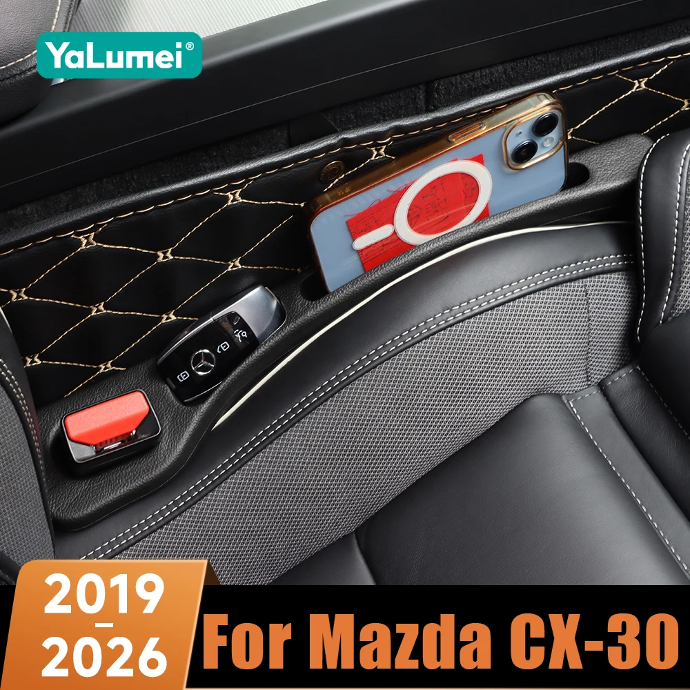 2PCS Car Seat Gap Filler Leak Proof Strip Storage Box Accessories For Mazda CX-30 UK 2019 2020 2021 2022 2023 2024 2025 2026