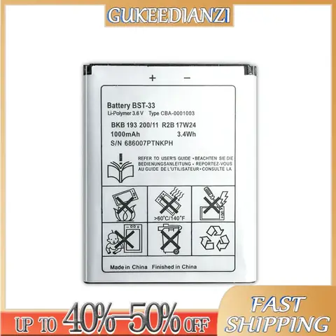 BST-33 Mobile Phone Battery For Sony Ericsson K800i K810i C702 C903 F305 G900 K550i K630i K660i W100I T700 T715
