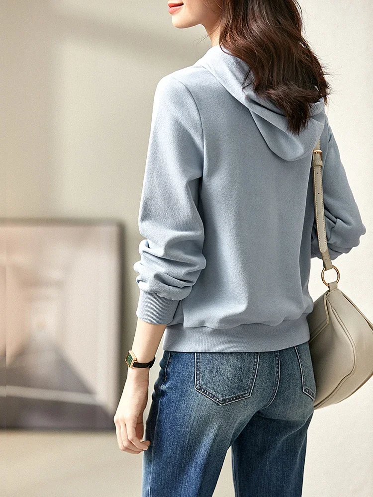 SENTUBILA Graphic Hoodies For Women Pullover Print Embroidery Hooded Sweatshirts 2025 Spring Fashion Long Sleeve Tops 123A43517