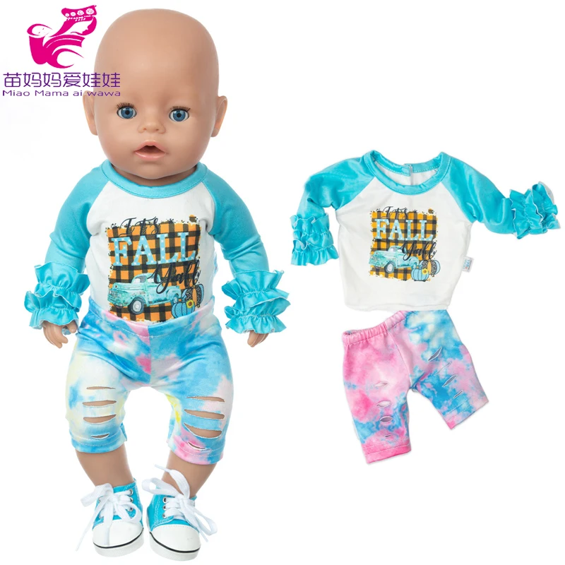 18 Inch Girl Doll Clothes Fit 43cm Reborn Baby Doll Clothes and Pants Children Gifts