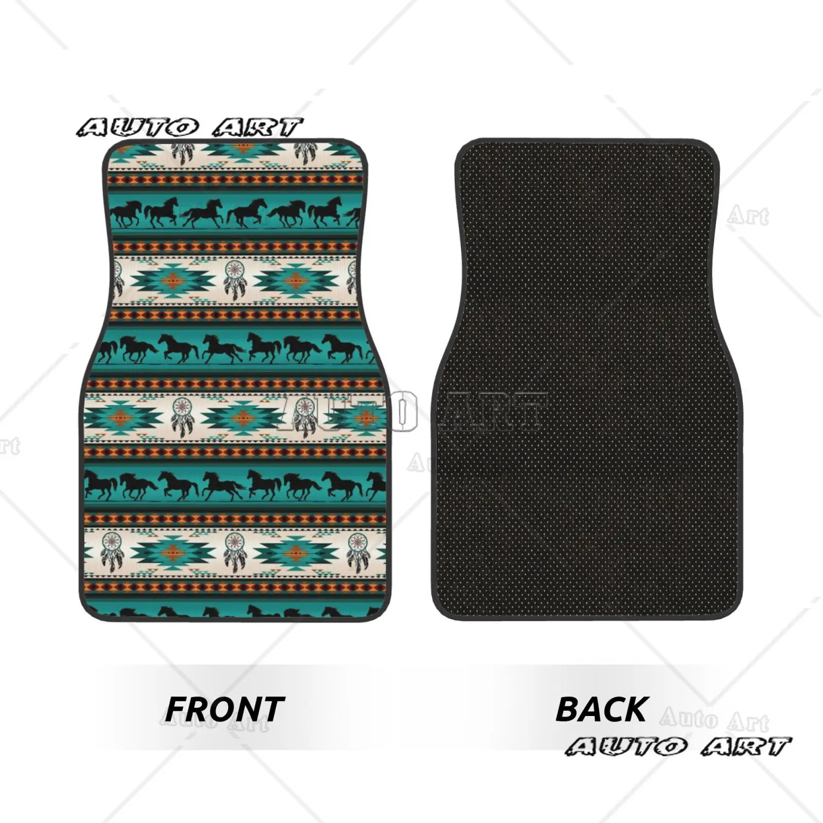 Bohemian Style Aztec Dream Catcher, Car Mat, Ethnic Style Decorative Carpet Mat, Front and Rear Full Set Suitable for All Cars