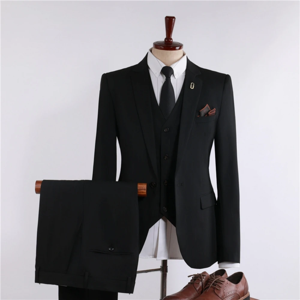 Notched Lapel Dresswear Suit Set For Men Business Banquet Outfit Stylish one Button Men's Slim Fit Suits Wedding Guest Tuxedo
