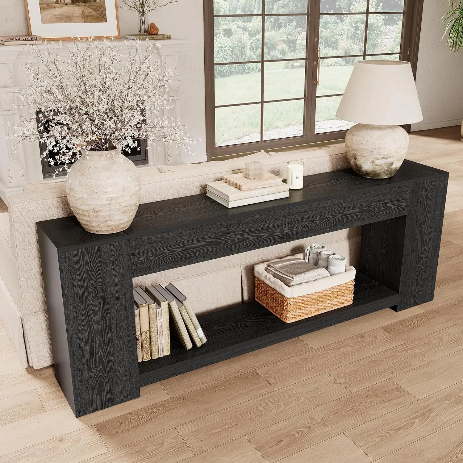 Extra Long Black Console Table, 86 Inch Sofa Tables