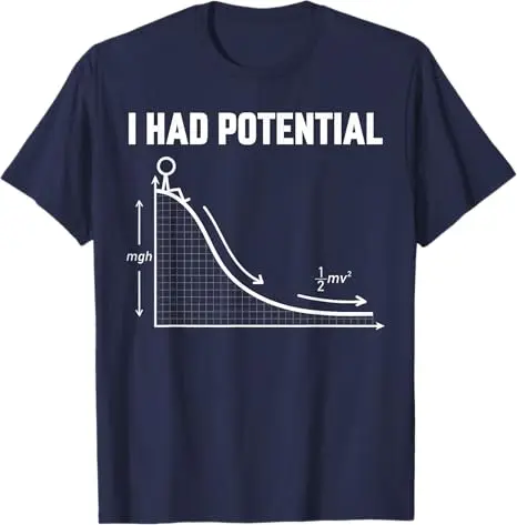 Y2k Wasted Potential Designs Herrenbekleidung Lustiges T-Shirt „I Had Potential“ Sarkastisches Minimal-Zitat Wissenschaft Humor Spruch T-Shirt Baumwolle – Detail 6