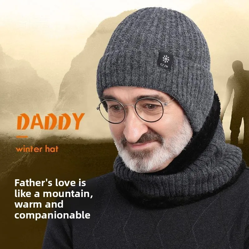 Winter Cycling Fleece Hats Knitted Hat Plush Warmth Outdoor Sports Cap Men Winter Warm Head Hat Windproof Skiing Ear Protection