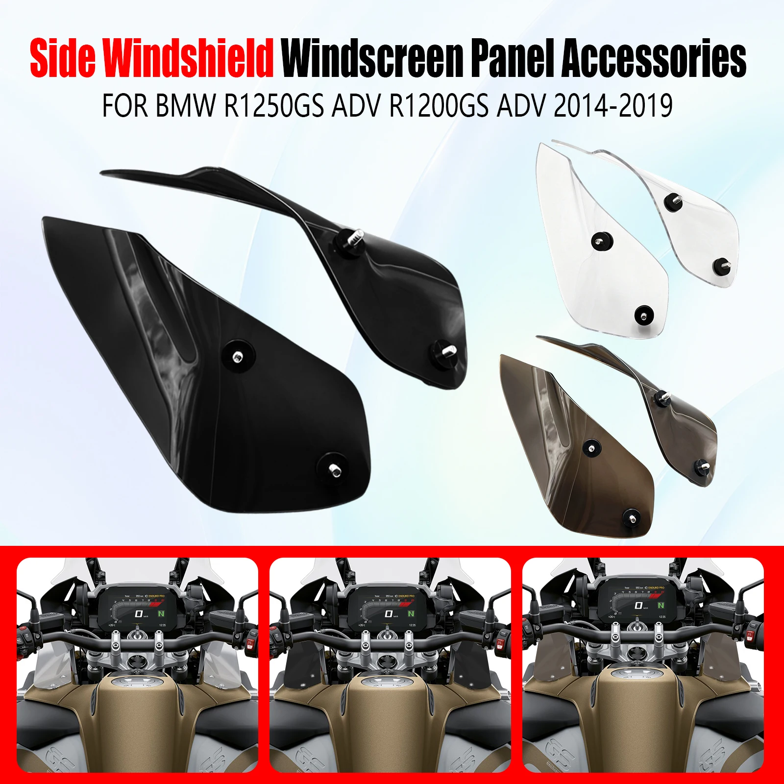 

For BMW R1200GS Adventure 2014-2024 Motorcycle Windshield Deflectors Wind Protection System Wind Management Adjust 2015 2016