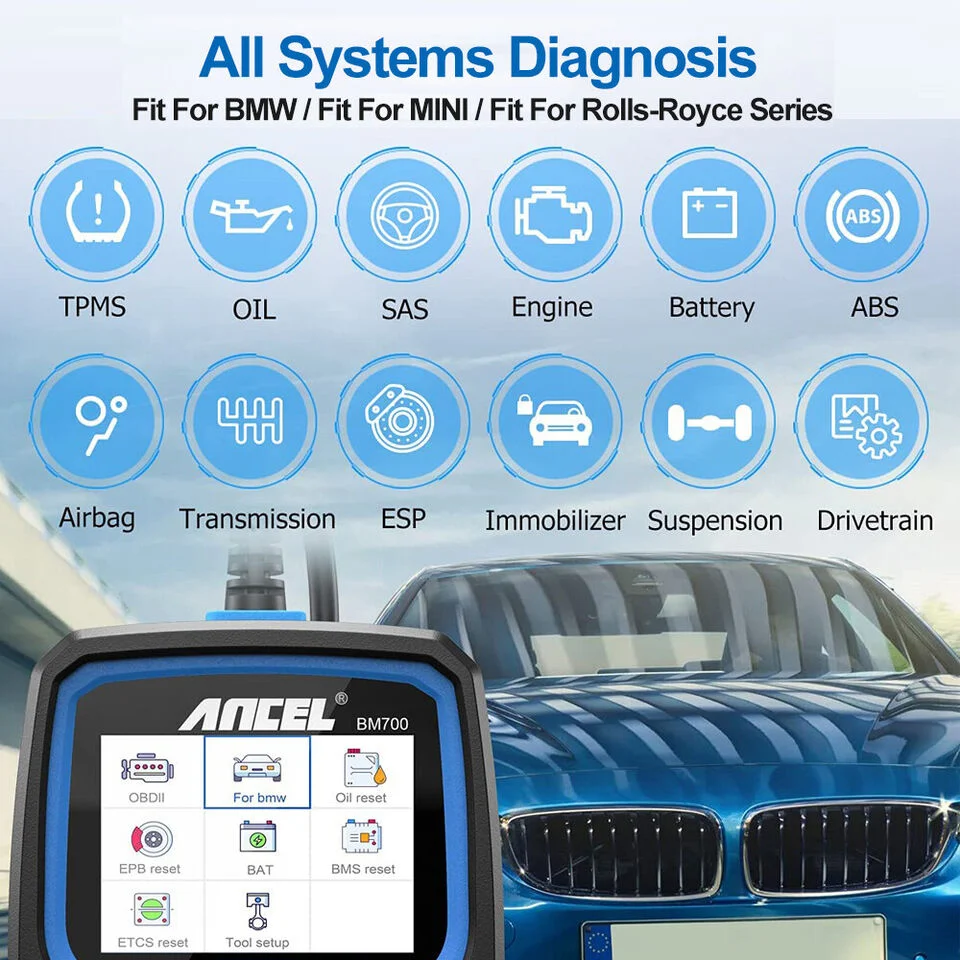 Ancel BM700 For BMW Full System Diagnostic OBD2 Scanner ABS SRS EPB TPMS CBS OIL Reset Code Reader Diagnostic Tool