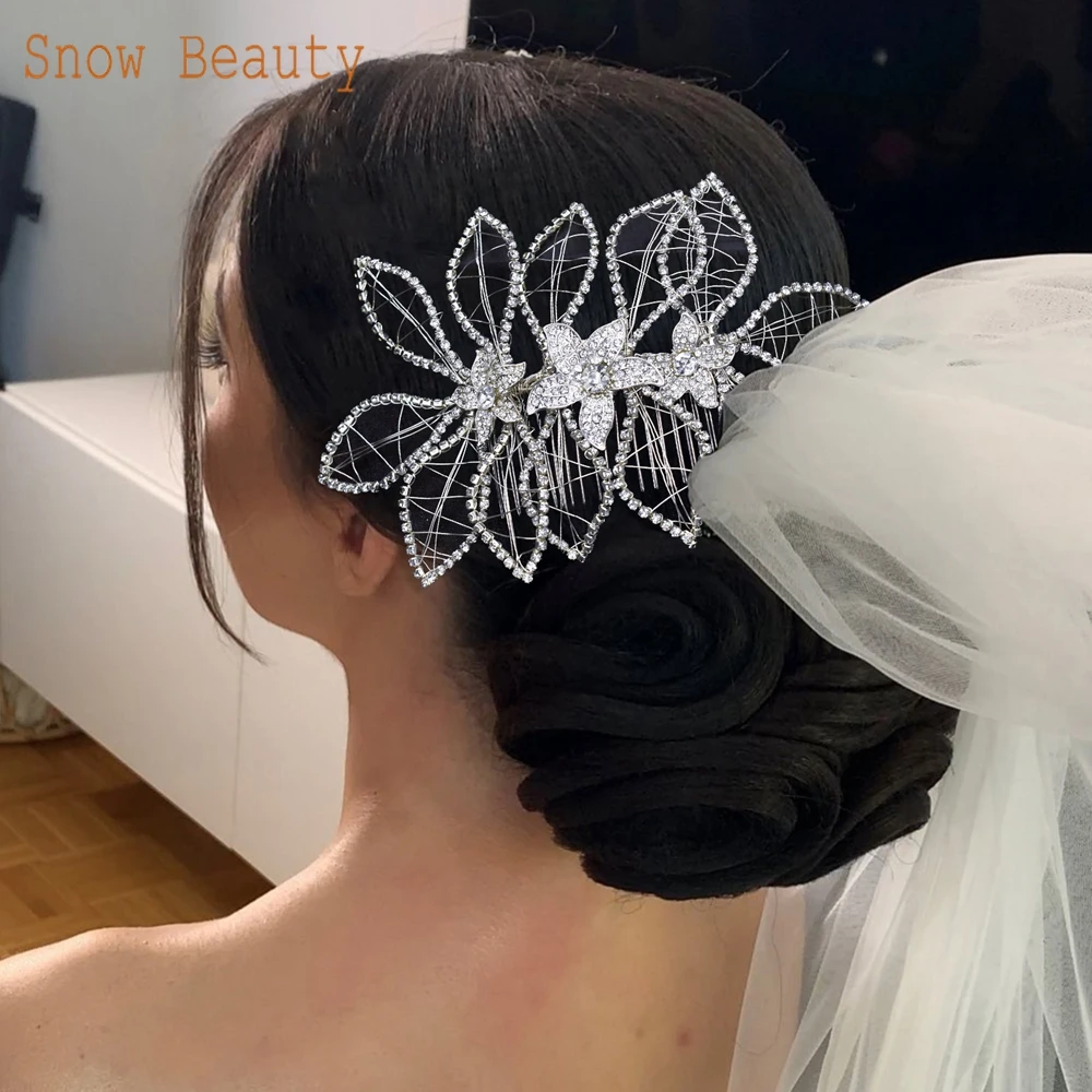 

A511 Wedding Hair Comb Rhinestone Bridal Hair Accessories for Bride and Bridesmaids Wedding Hair Piece Side Comb for Women