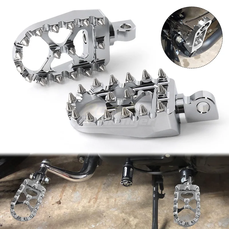 

Motorcycle Chrome Foot Pegs Footpegs CNC Footrests For Harley Bobber Chopper Sportster XL Wide Glide Street Bob Dyna Fatboy