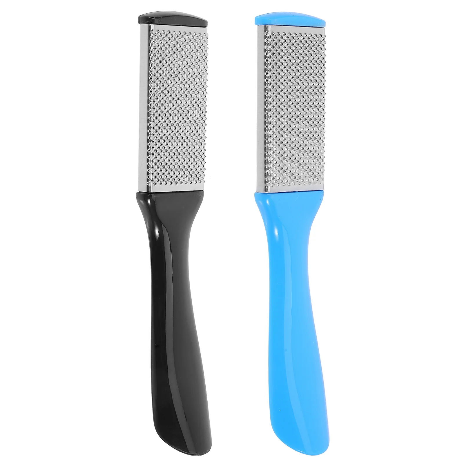 

2pcs Stainless Steel Dual Sided Foot File Pedicure Tool For Dry Cracked Heels Durable Skin Care Scraper With Sandpaper