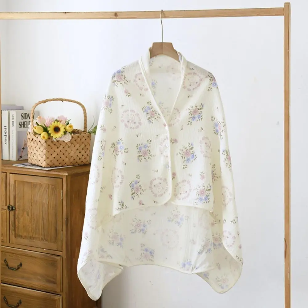 

Floral Printed Cotton Mother Cape Blanket Keep Warm Feeding Cover Breastfeeding Cover Soft Nursing Apron Outdoor Nursing Towel