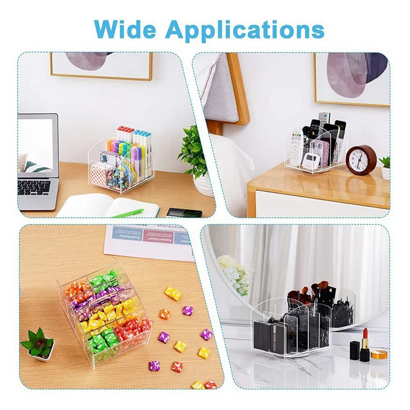 

Acrylic Pen Holder For Desk, Desk Organizer Clear, 360 Degree Pencil Holder For Desk Kids, Rotating Organizer Rotating