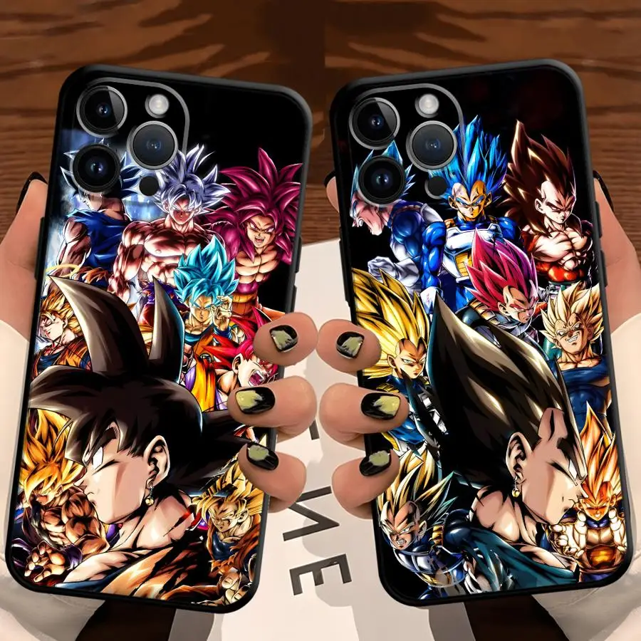 Hülle für iPhone 13 12 11 17 Pro Max 15 16 14 Plus XS Max 7 8 XR 17Air Schwarz Soft Phone Cover Dragon Ball Vegeta Cool