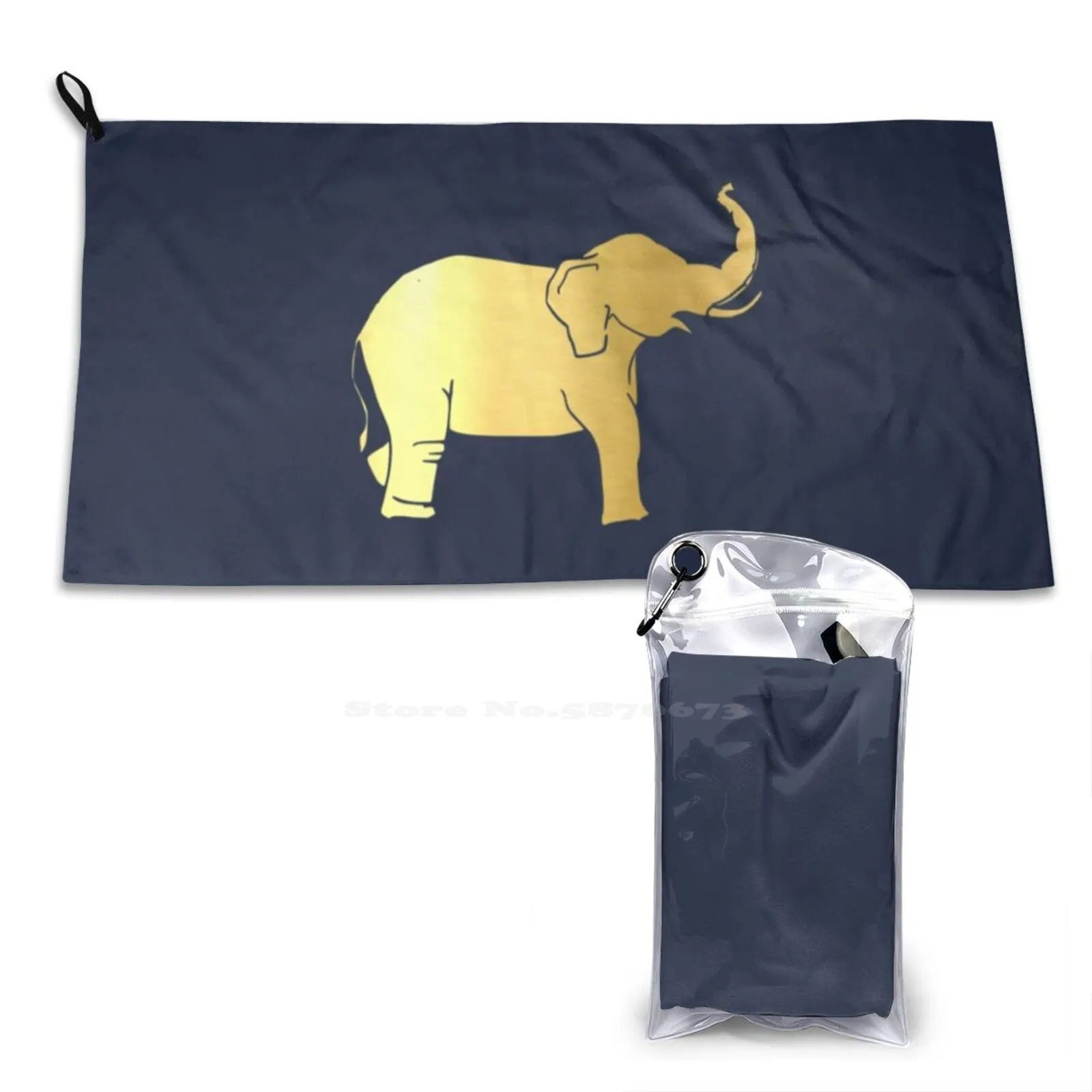 Gold Elephant Soft Towel Quick Dry Beach Towel Hats Pop Culture Beach Giraffe Ganesh Bucknell University Elephants Elephant