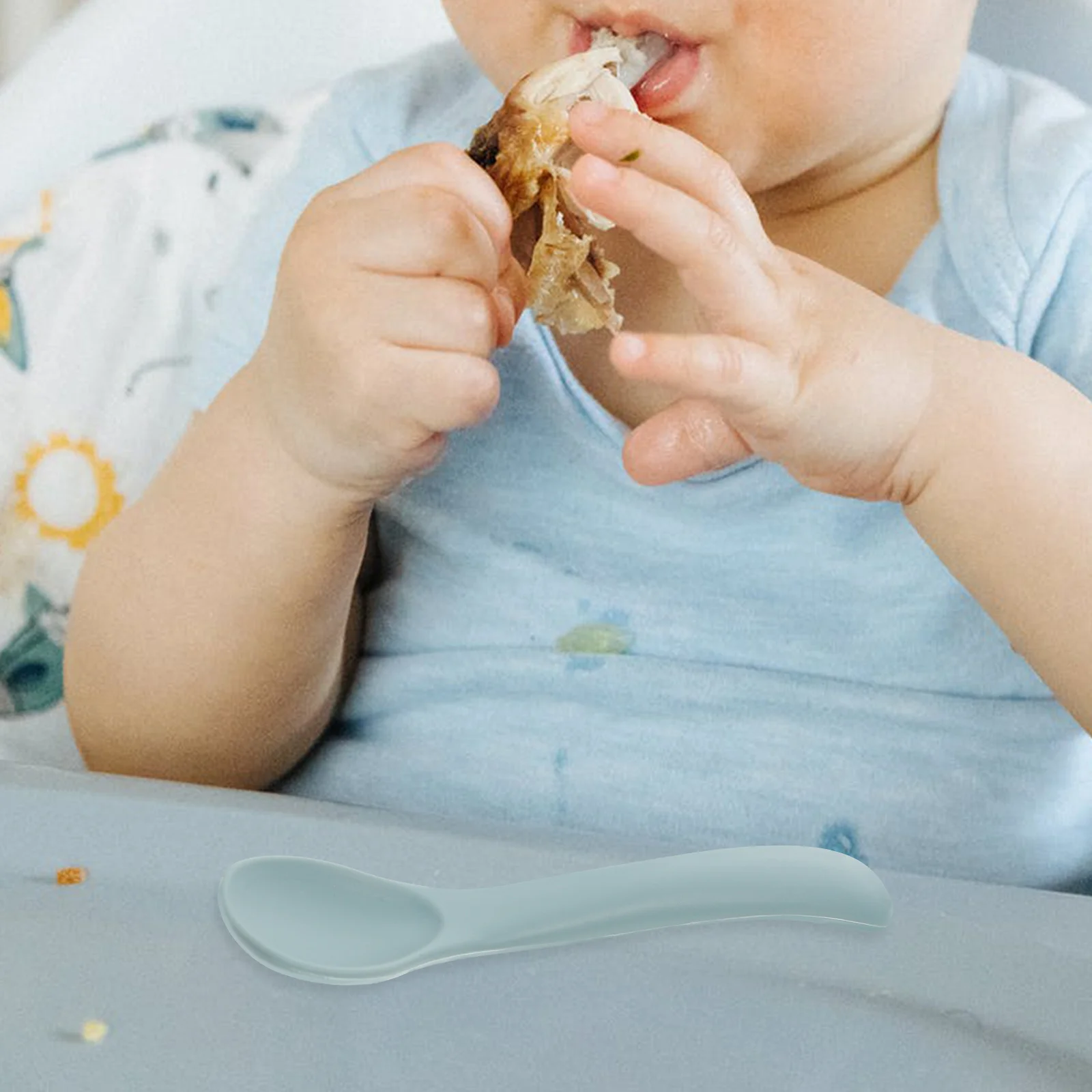 

10 шт. силиконовые ложки для кормления детей, мягкая тренировочная посуда, ложки для кормления малышей для супа, десертной каши