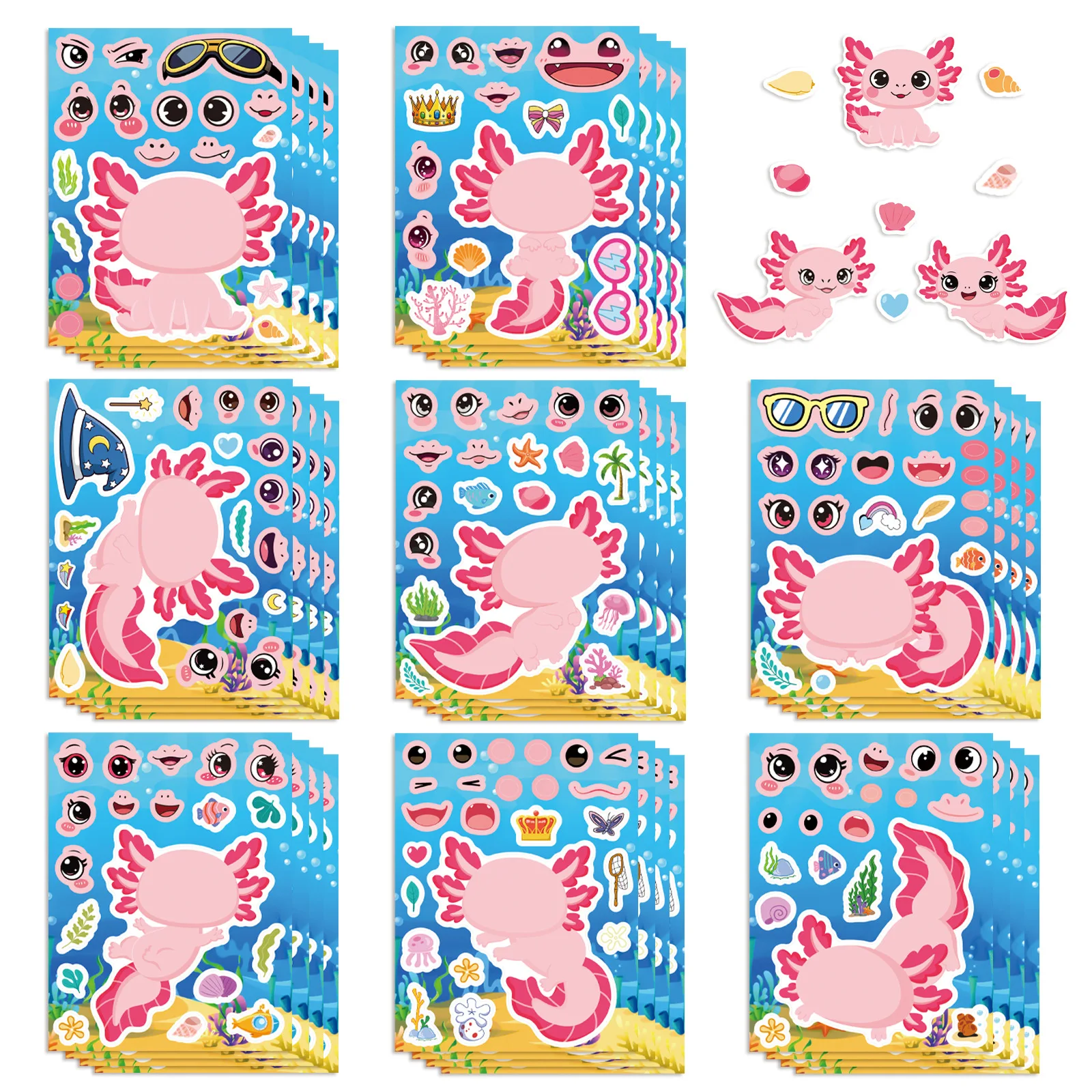 8/16/24PCS Cartoon Cute Cartoon Change Face Stickers Tablet Scooter Insulated Cup Pen Holder Creative DIY Stickers