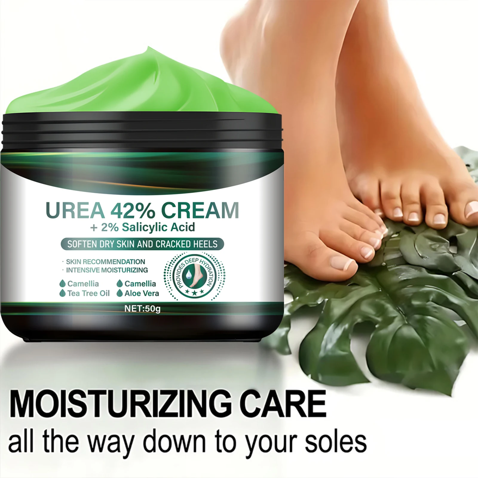 كريم القدمين باليوريا 42% وحمض الساليسيليك - إصلاح intensive للكعوب المتشققة، زيت شجرة الشاي والصبار، علاج شتوي #3