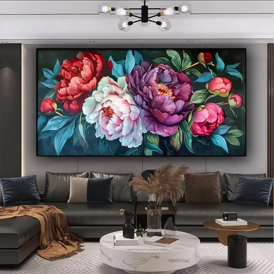 Large Peonies jungle Diamond Painting New 2025 fresh flower Cross Stitch Kits Full Mosaic Diamond Embroidery For Home Decor ﻿ ﻿