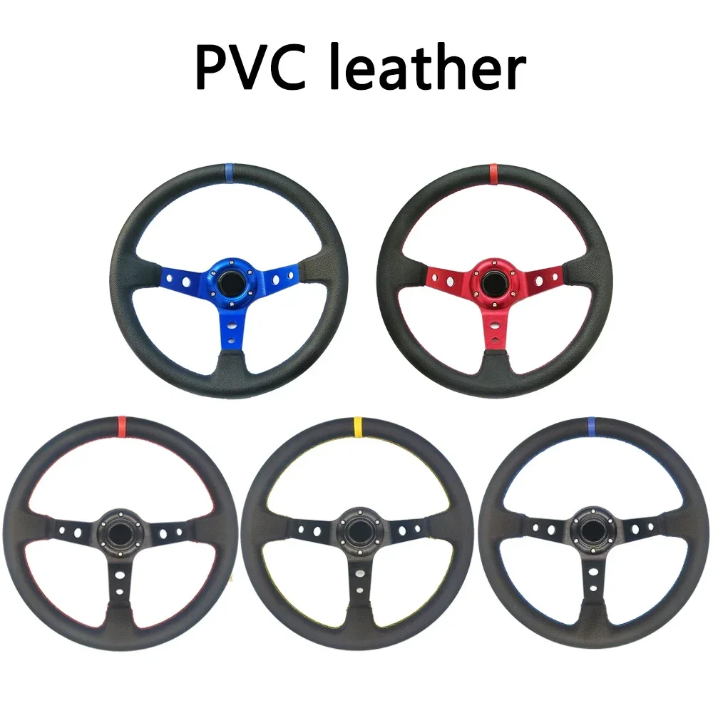 Universal 350MM Suede Steering Wheel  Leather Steering Wheel Drift racing Steering Wheel type High quality Suede/PVC Style