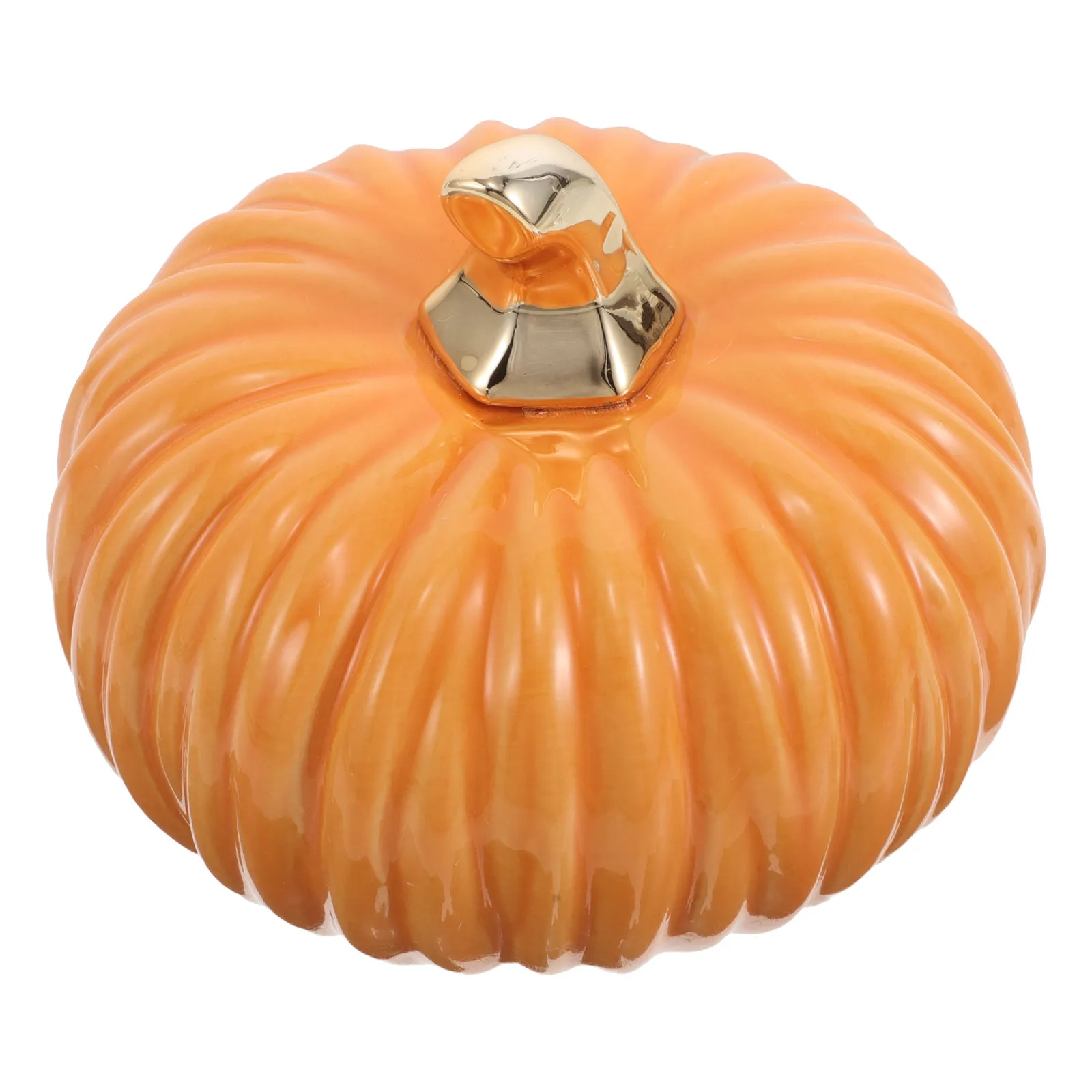 Ceramic Orange Pumpkin Decoration Elegant Desktop Ornament Fall Table Decorations Halloween Decor