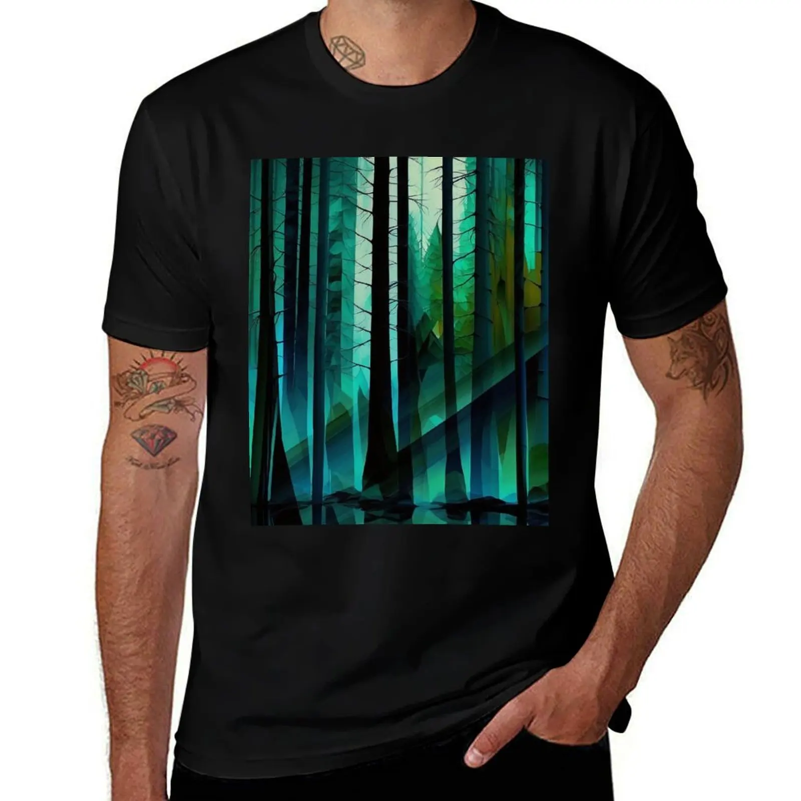forest abstract T-Shirt Minimal Art Print T-Shirt