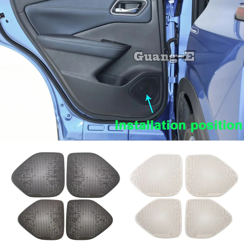 

For Nissan Qashqai J12 2022 2023 2024 2025 Car Door Audio Speaker Horn Cover Trim Frame Steel Decoration Sticker Accessories