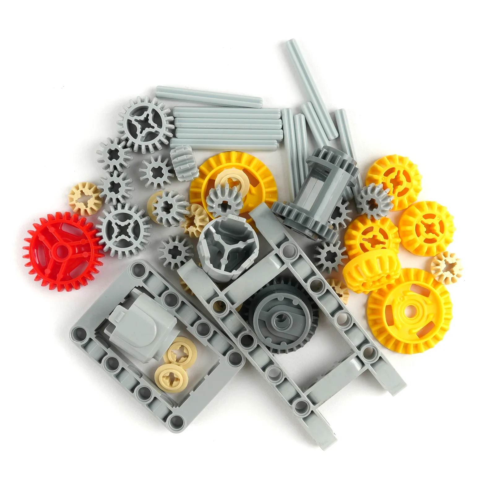 45PCS Versatile Differential Gear Technical Building Blocks Set Parts Frame/Gears/Shaft/Axle Assembled Bricks Toys Accessories