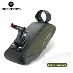 ROCKBROS Bicycle Saddle Bag 0.4L Mini Portable Cycling Bag Waterproof Seat Tail Bag MTB Road Bike Storage Backpack With Mudguard