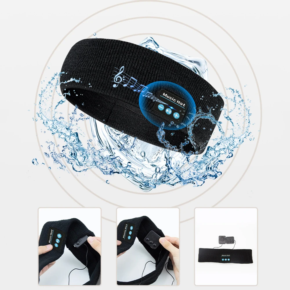 Bluetooth Sports Headband Outdoor Fitness Music Headphones Knitted Sports Headband Call Sleeper Music Eye Mask