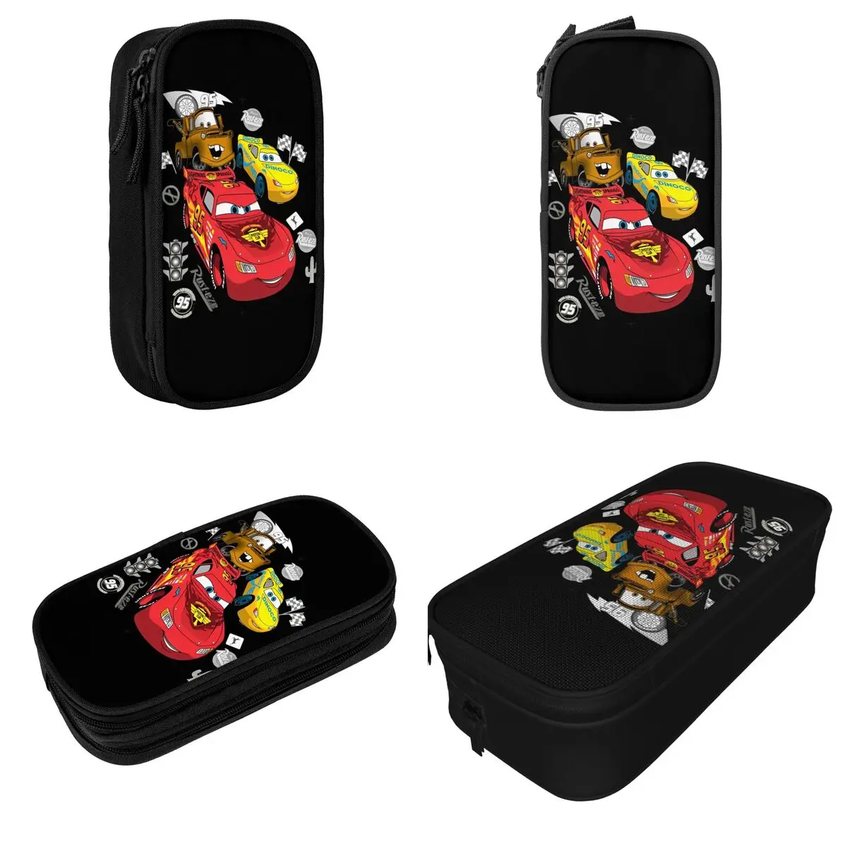 Creative Lightning Mcqueen Cars 95 Pencil Case Cartoon Pencil Box Pen for Student Large Storage Bag Office Zipper Stationery
