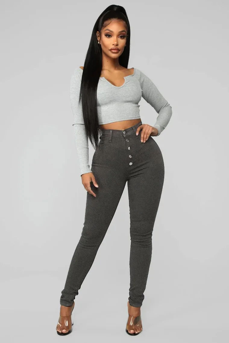 النساء الجينز غسل الدينيم بانت غمد الكاحل طول سروال شكل قلم رصاص نحيل الساخن عالية الخصر سليم أساسيات عادية جيوب زر الصلبة