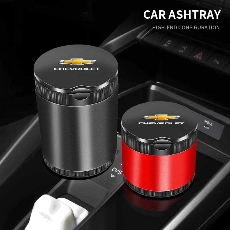 Portable Car Cigarette Ashtray Cup With LED Light Detachable For Chevrolet Trax Niva Avalanche Orlando kalos Equinox Accessories