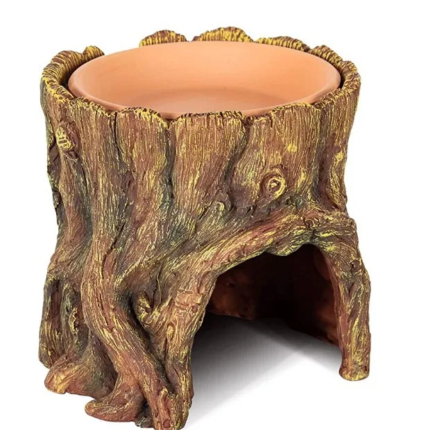 Stump Lizard House - Garden Ornament & Pet Habitat, Outdoor Decorative Planter