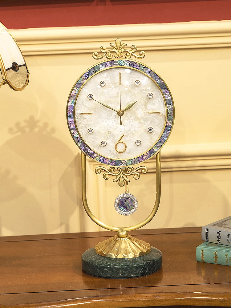 YFY  Shell Clock Decoration European Clock Living Room Clock Mute