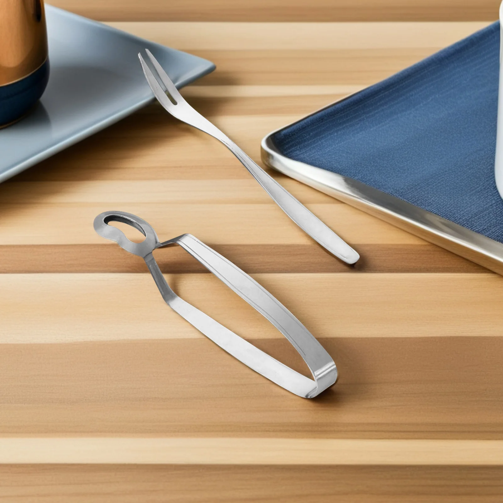 

4Pcs Snail Tong and Fork Set Fine Craftsmanship French Baked Snails Fork Tableware Escargot Dining Set