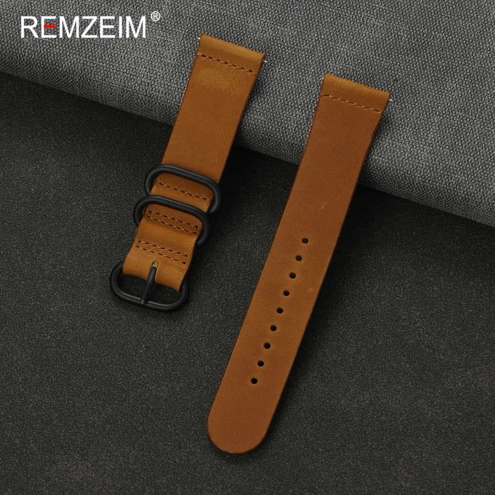 Herren Crazy Horse Leder Uhrenarmband Schnellverschluss Federsteg 20mm 22mm Weiches Komfortables Ersatz-Vintage-Uhrenband