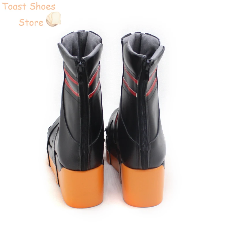 BRS-Botas Black Rock Shooter para Cosplay, Sapatos De Couro PU, Fantasia De Halloween E Carnaval