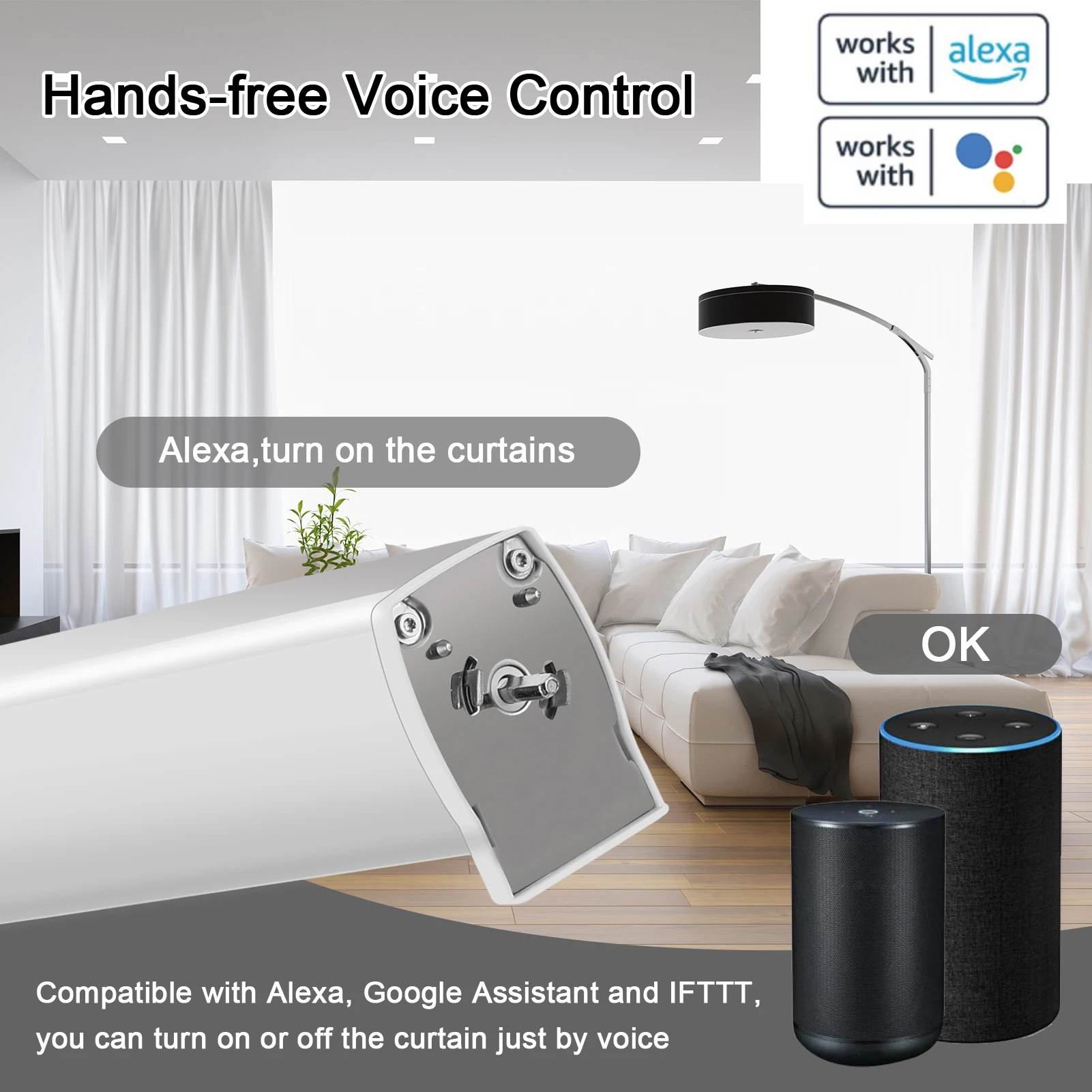 Tuya WiFi Smart Curtain Blind Switch Motorized Curtain Roller Shutter Control Switch APP Control Work with Google Alexa IFTTT