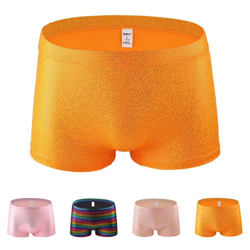 Men Shorts U Convex Pouch Panties Elastic Briefs Sexy Underwear High Stretch Panties Shiny Clubwear Erotic Knickers