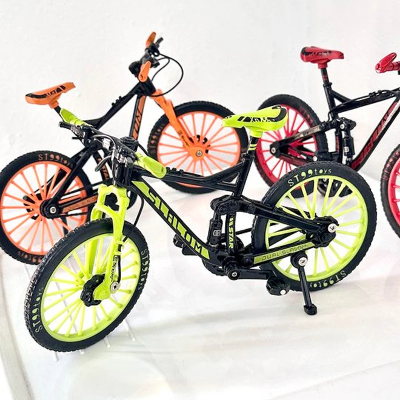 1:8 Mini Toys Model Alloy Bicycle Die-casting Mountain Bike Finger Simulation Metal Bike Collection Gifts Boys toys